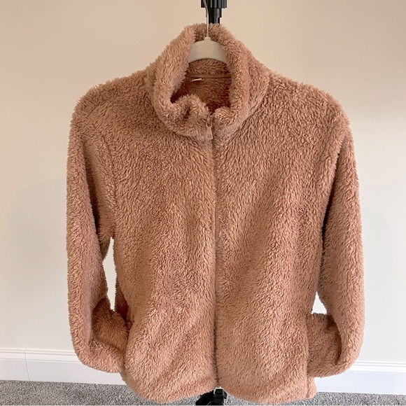 Uniqlo Jackets & Blazers - ⭐️2 for $30⭐️UNIQLO Teddy Jacket Women’s Size Large Dusty Rose